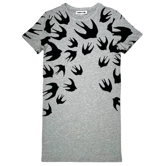 Alexander McQueen Swallow T Shirt Dress in Gray Size Small - Picture 6 of 13
